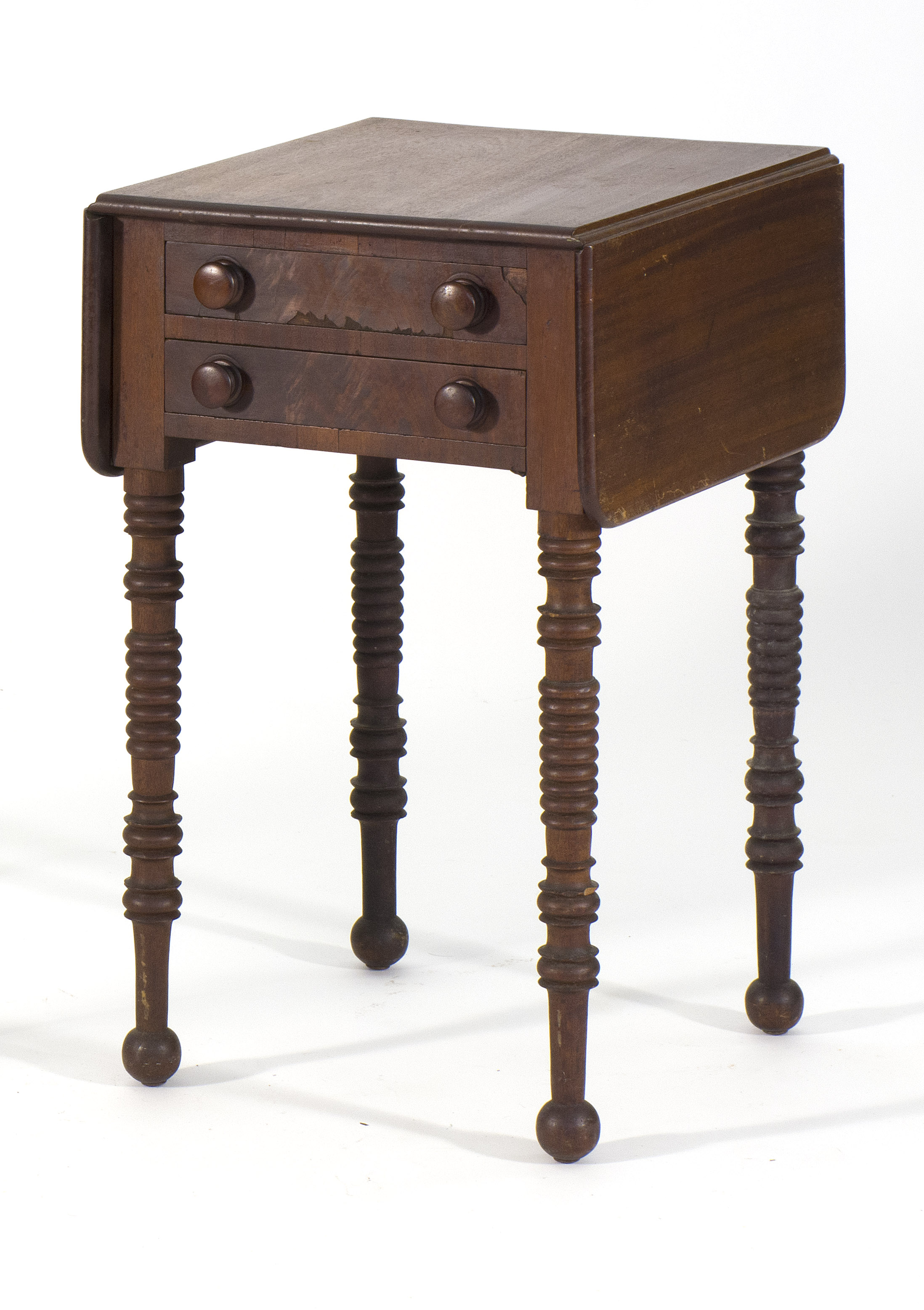 Appraisal: ANTIQUE AMERICAN SHERATON DROP-LEAF STAND Circa In mahogany and mahogany