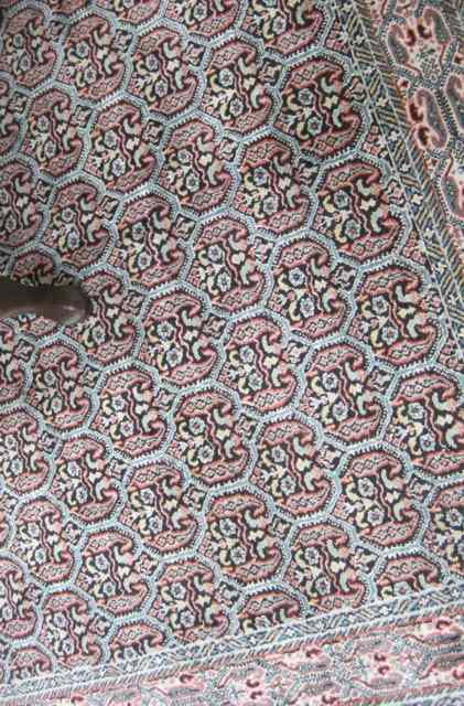 Appraisal: HAND KNOTTED ORIENTAL CARPET Kashmiri Indo-Persian silk-like mercerized cotton pile