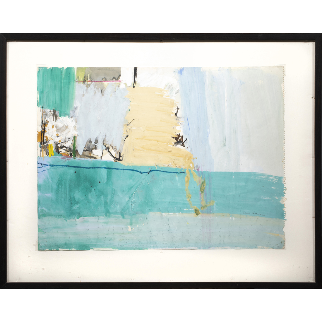 Appraisal: Paul Wonner American - Untitled Pastel Blue Abstraction casein on