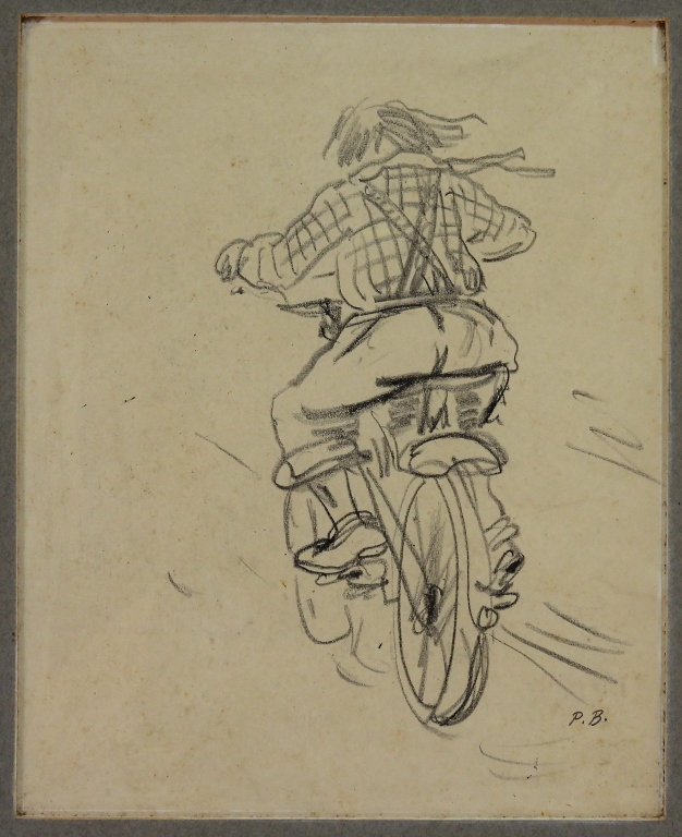 Appraisal: PEGGY BACON BOY ON BICYCLE PENCIL ILLUSTRATION Connecticut Maine New