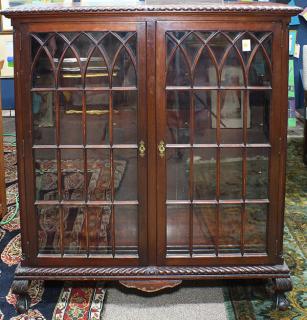 Appraisal: Gothic Revival cabinet having a rectangular top with a gadrooned