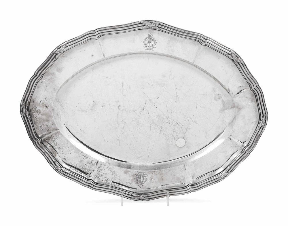 Appraisal: A Continental Silver Tray A Continental Silver Tray First Half