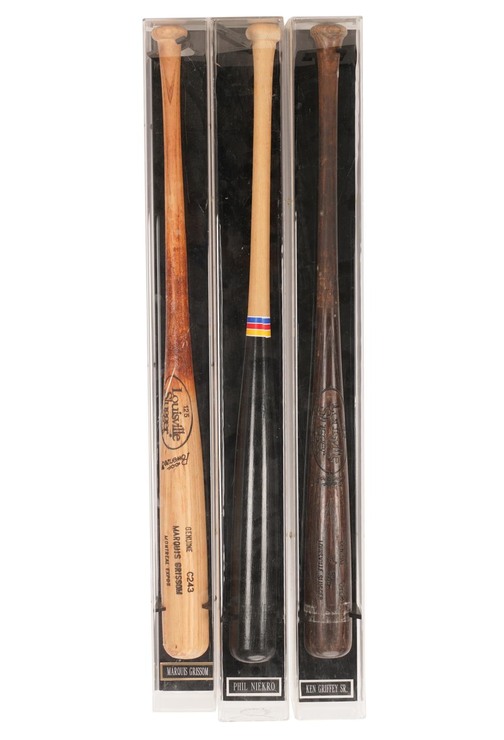 Appraisal: THREE BASEBALL BATScomprising three bats attributed to Ken Griffey Sr