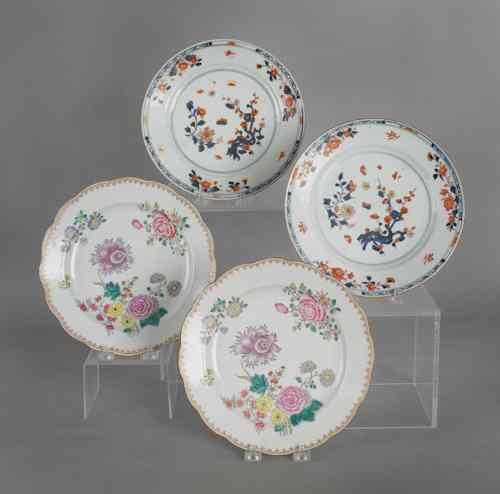 Appraisal: Four Chinese export porcelain plates th early th c dia