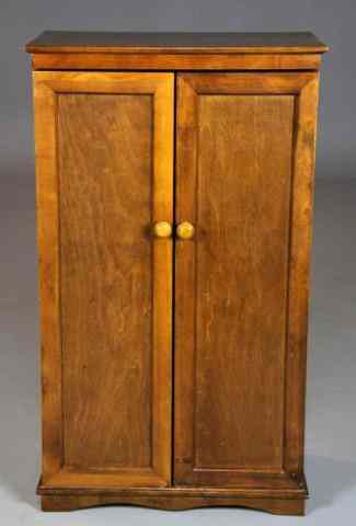 Appraisal: American Cherry Wood Finish Liquor CabinetWith turn wood knobs opening