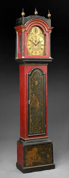 Appraisal: A George III paint decorated and lacquered tall case clock