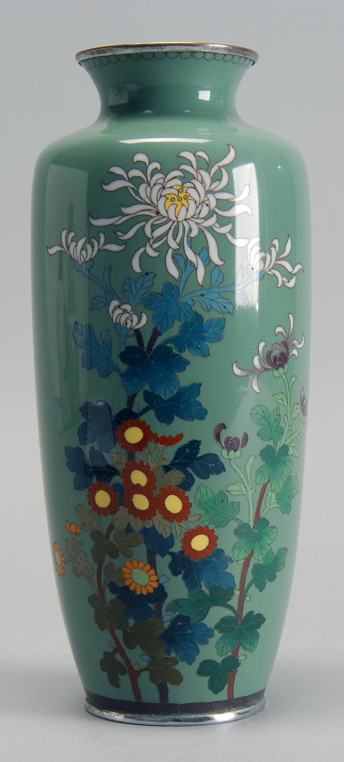 Appraisal: CLOISONN ENAMEL VASE Taisho PeriodWith a colorful floral design on