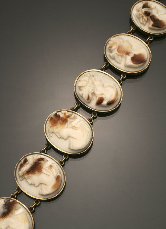 Appraisal: Victorian Gold-Filled and Sardonyx Cameo Bracelet Late th Century Set