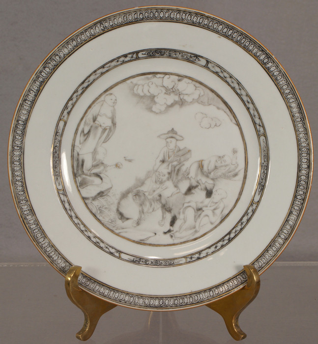 Appraisal: Chinese Export Grisaille plate D c minor wear to gold