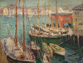 Appraisal: Guy Carleton Wiggins N A ''The Glow'' Gloucester harbor scene