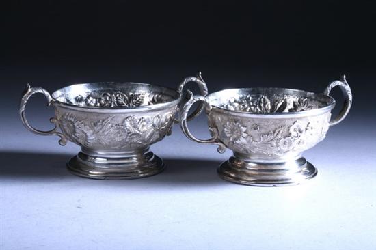 Appraisal: PAIR SMALL JENKINS AND JENKINS STERLING SILVER REPOUSS BOWLS Circa