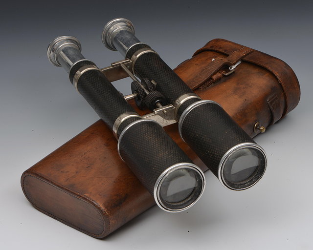 Appraisal: A PAIR OF LATE TH CENTURY ALUMINIUM TWIN TELESCOPES by