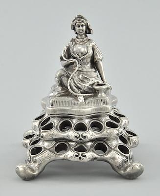 Appraisal: A Silver Figural Cigar Lighter Standing approx H x x