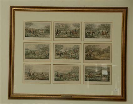 Appraisal: Framed Group of Nine Hunting Prints