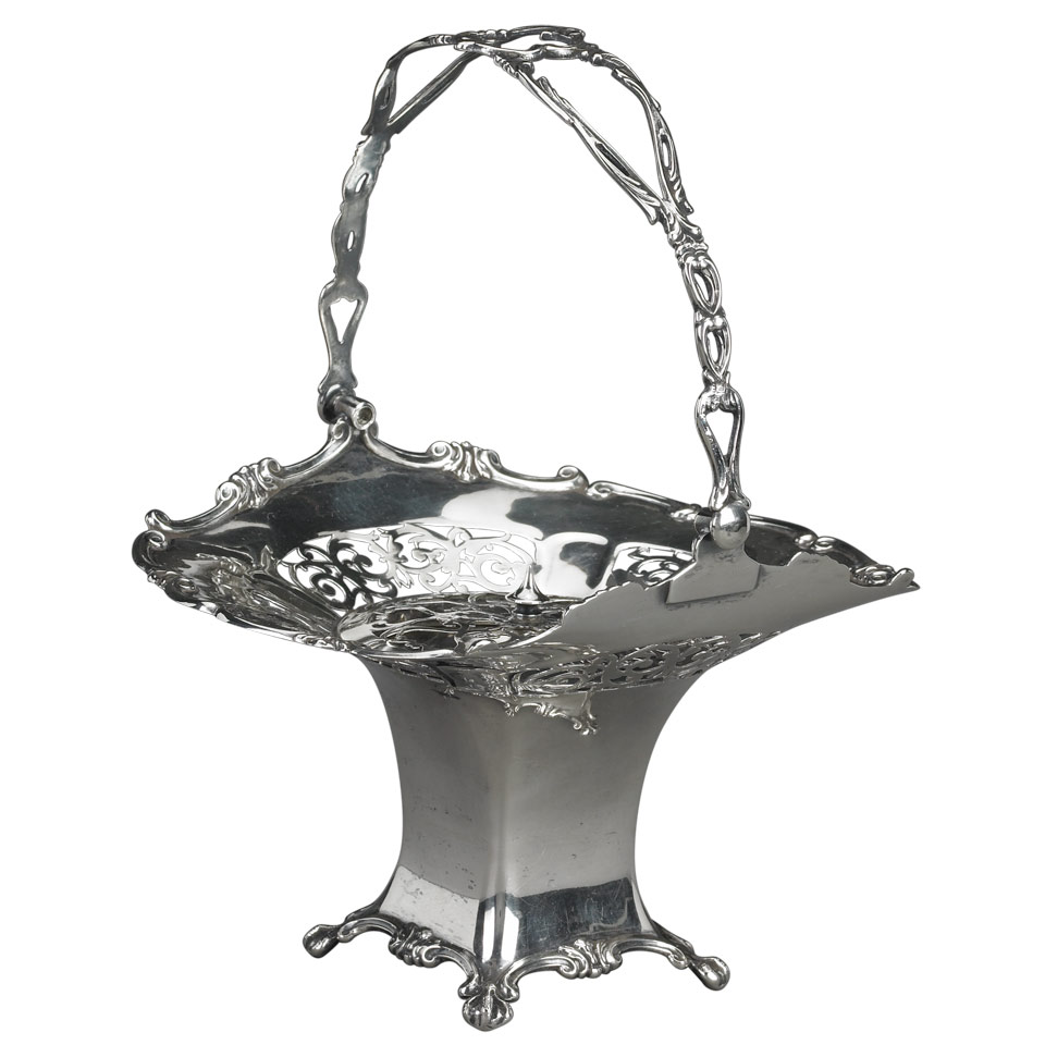 Appraisal: English Silver Flower Basket H Matthews Birmingham with pierced cover