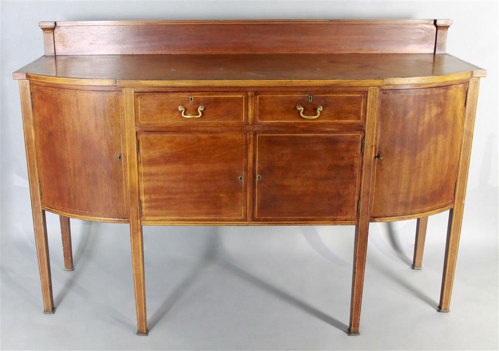 Appraisal: FEDERAL STYLE INLAID MAHOGANY SIDEBOARD having a rectangular top with