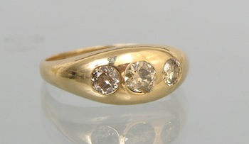 Appraisal: A Gentleman's Diamond Ring k yellow gold ring features three