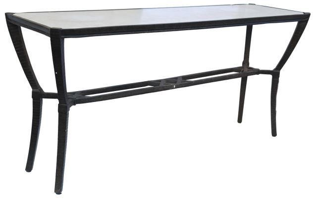 Appraisal: Cast aluminum outdoor console table designed by Richard Frinier American