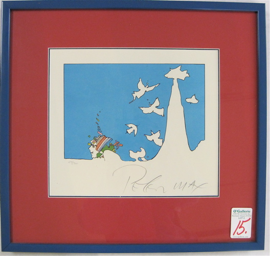 Appraisal: PETER MAX COLOR LITHOGRAPH New York born Titled Winter Dream