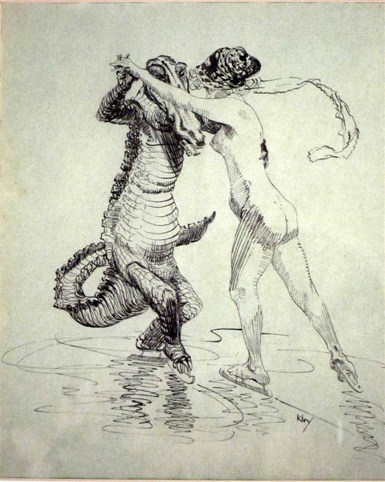 Appraisal: Heinrich Kley b Carlsruhe Germany Eiswaltzer pen and ink on