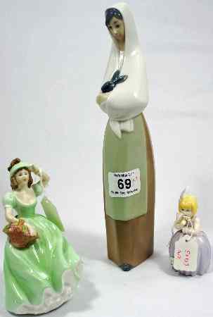 Appraisal: Nao by Lladro Figure of a Lady Holding a Rabbit