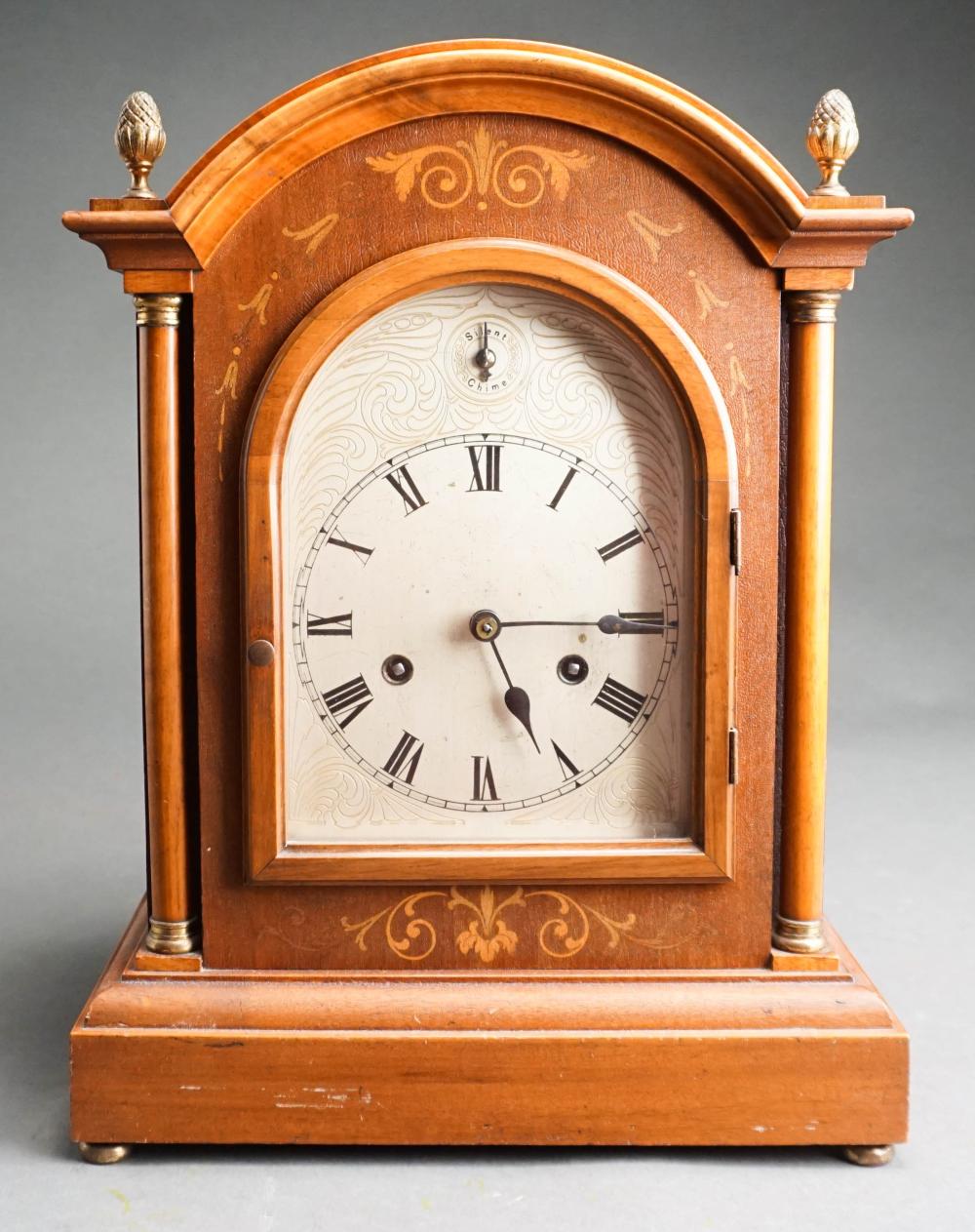 Appraisal: GERMAN REGENCY STYLE MAHOGANY MANTLE CLOCK H IN CM German