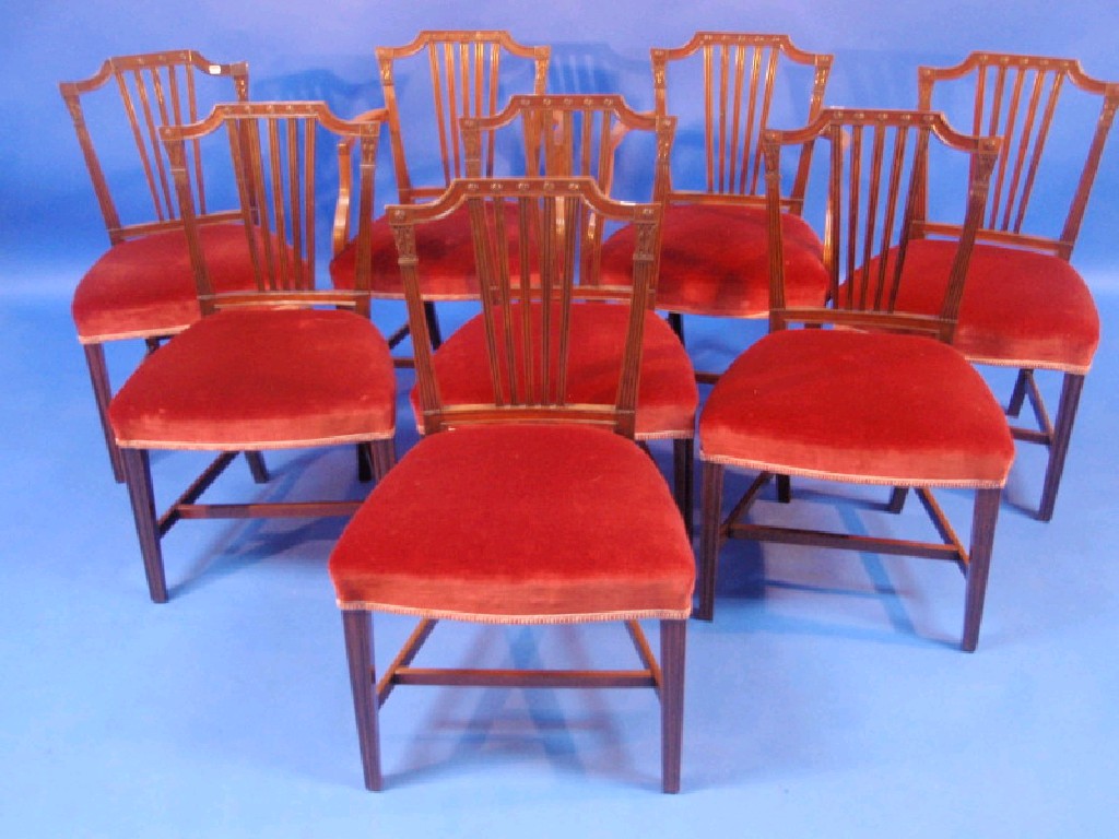 Appraisal: A set of eight Regency mahogany dining chairs including two