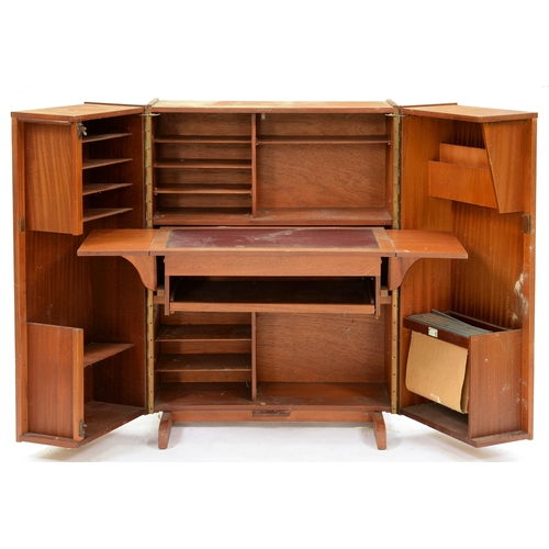 Appraisal: A mid-century modern Newcraft teak 'Home Office' of triptych form