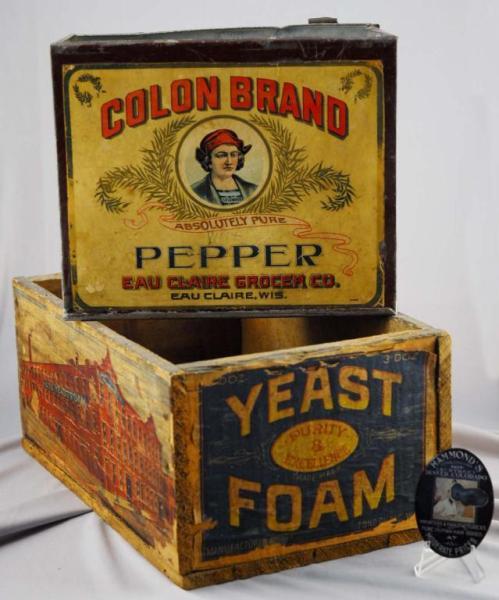 Appraisal: Lot of Advertising Pieces Description Includes Colonial Brand Pepper tin