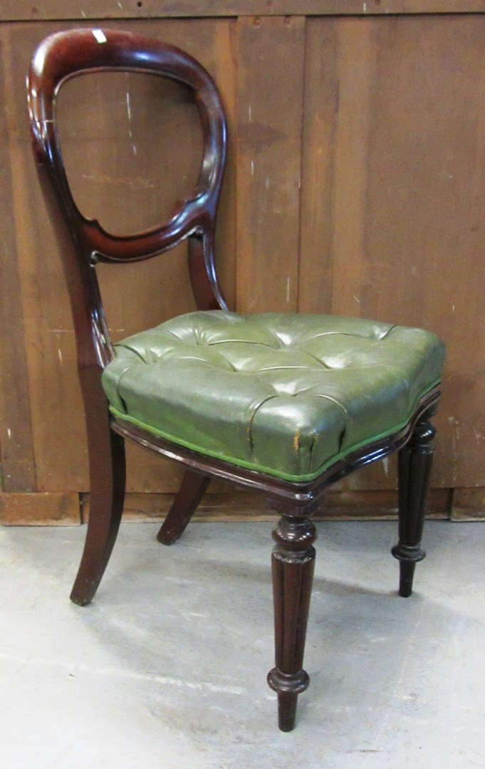 Appraisal: A set of six Victorian mahogany balloon back dining chairs