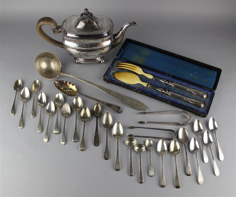 Appraisal: GROUP OF ENGLISH AND CONTINENTAL SILVER TABLEWARES including an Austrian