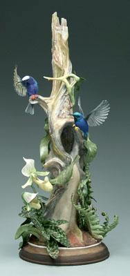 Appraisal: Boehm figural group sugar birds with ferns and orchids removable