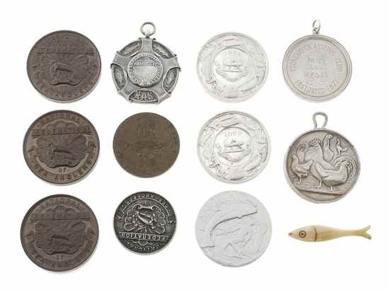 Appraisal: Angling prize medals silver bronze several National Association of Sea