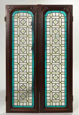 Appraisal: A Set of Dutch Style Leaded Glass Windows th Century