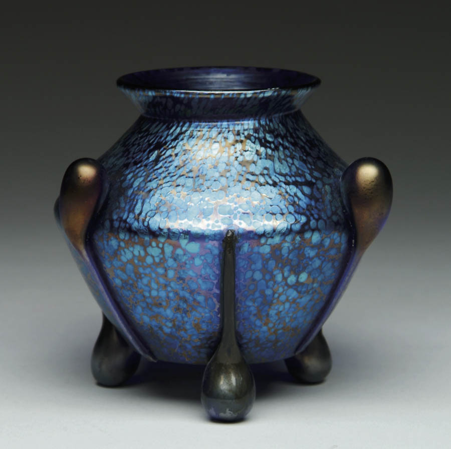 Appraisal: LOETZ IRIDESCENT VASE Beautiful Loetz vase has cobalt blue glass