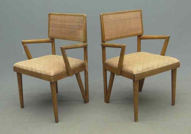 Appraisal: Pair Mid Century arm chairs '' Seat Ht '' Overall