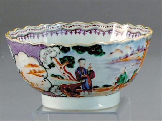 Appraisal: Chinese Export porcelain bowl circa - footed bowl with scalloped