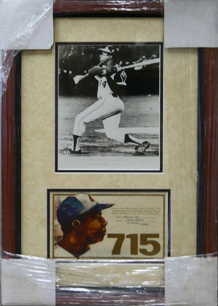 Appraisal: HANK AARON th HOME RUN PHOTOGRAPH FRAMED Hank Aaron th