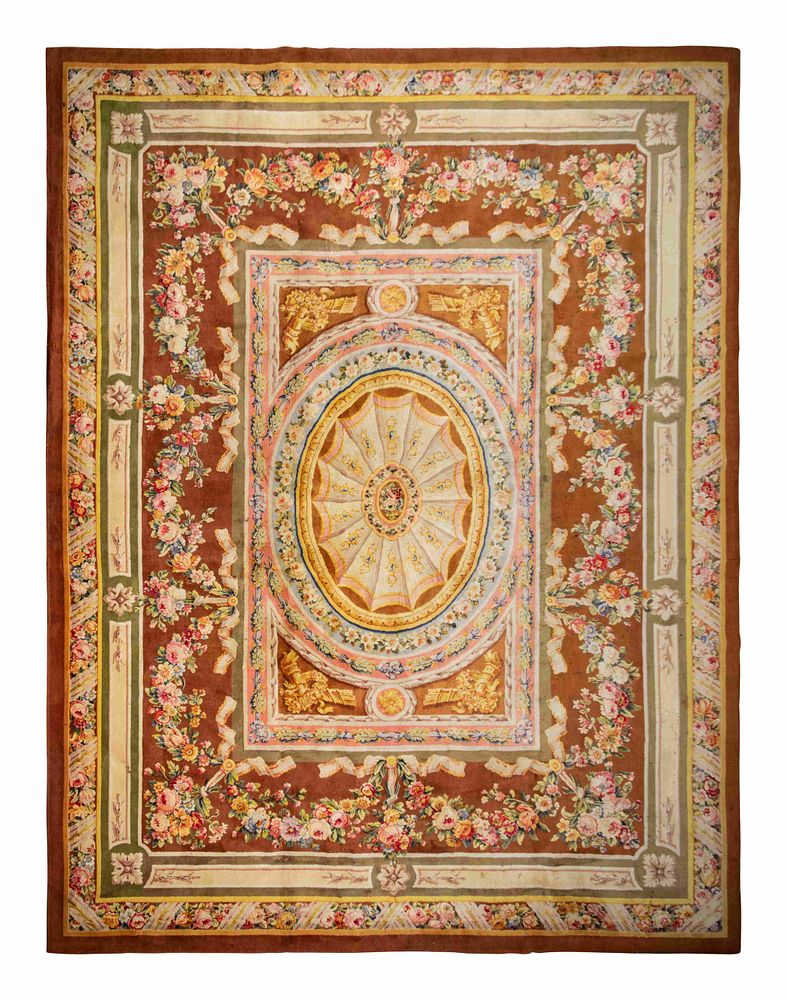 Appraisal: A French Aubusson Style Wool Rug A French Aubusson Style