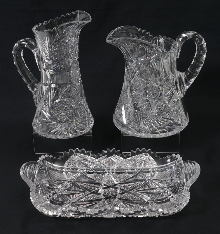 Appraisal: ESTATE ELEGANT CUT GLASS pieces to include '' Water Pitcher