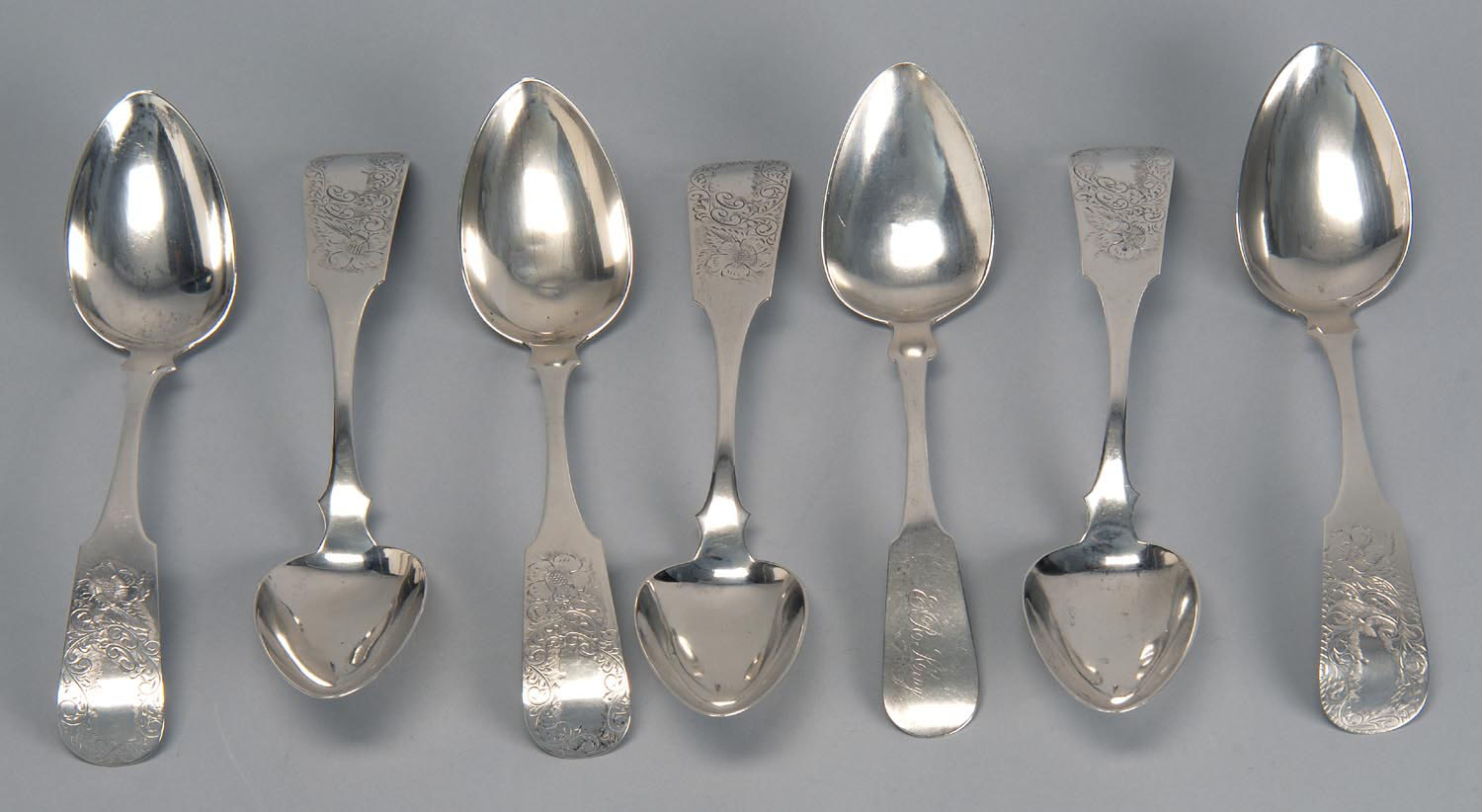 Appraisal: SIX AMERICAN SILVER SERVING SPOONS BY GORHAM AND WEBSTER Together