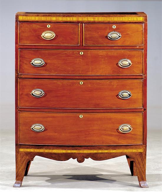 Appraisal: George III style inlaid mahogany chest of drawers third quarter