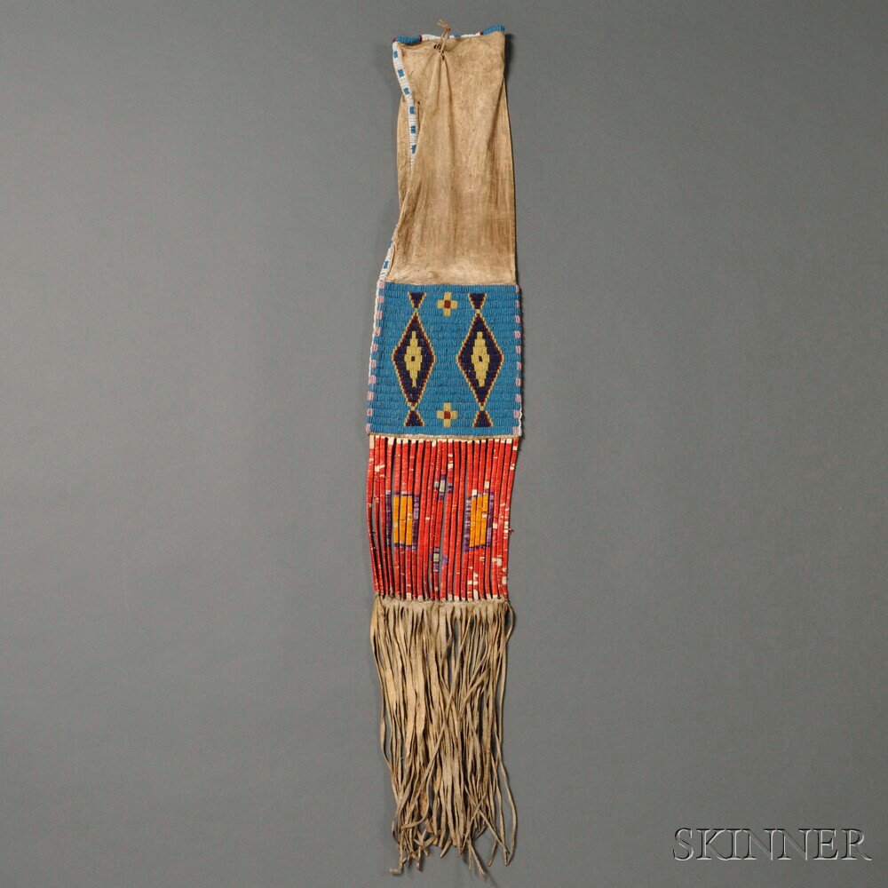 Appraisal: Lakota Beaded and Quilled Pipe Bag c last quarter th