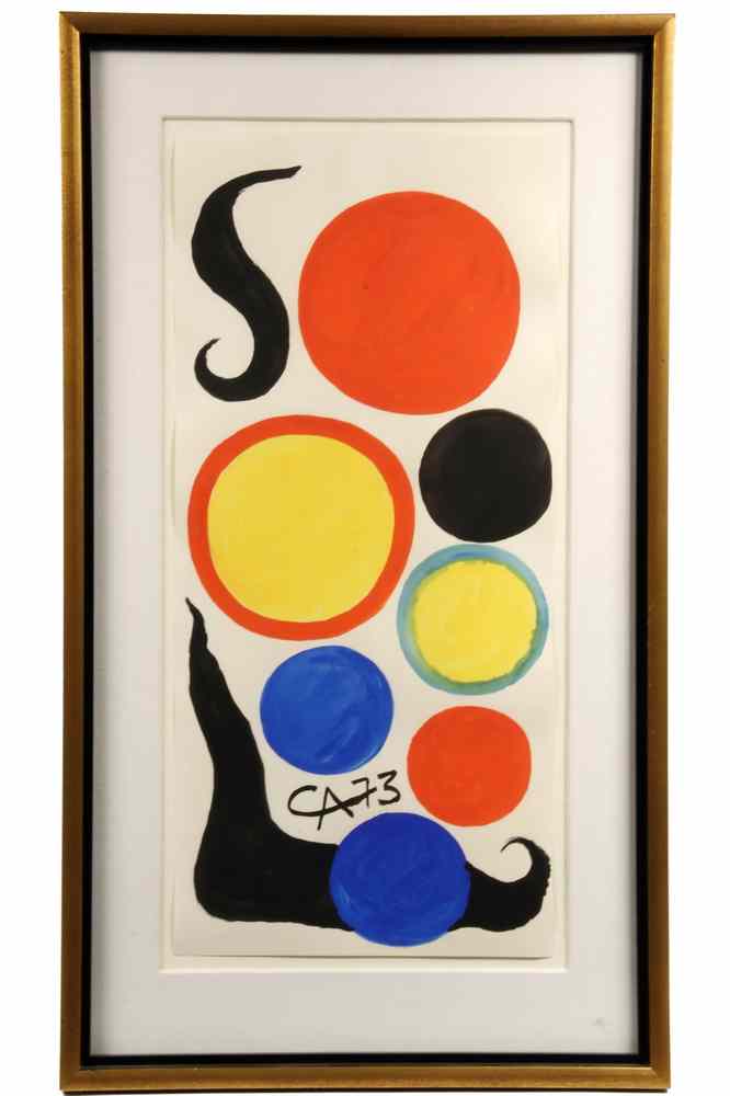 Appraisal: GOUACHE - 'Kakemono' by Alexander Calder CT NY France -