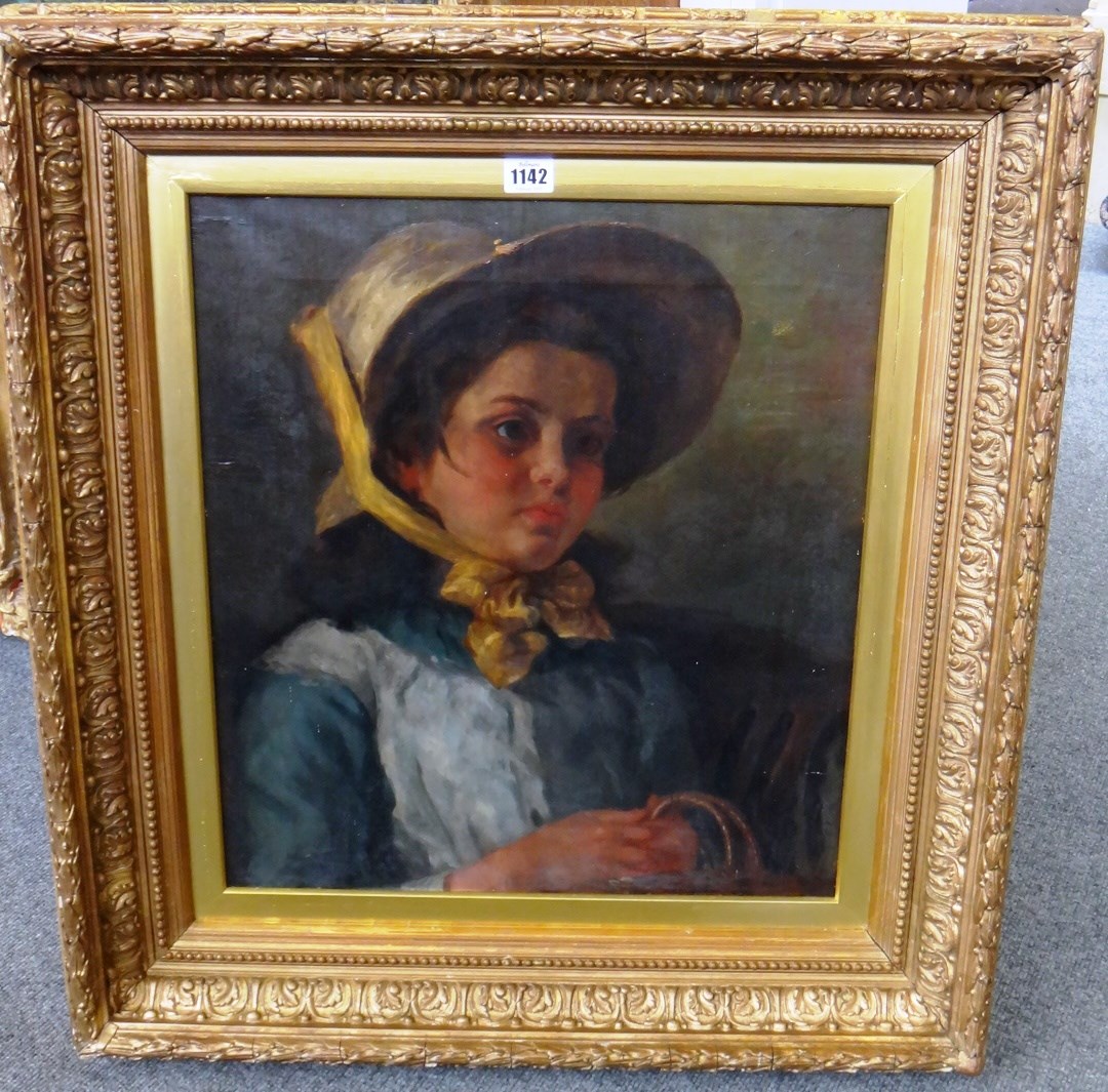 Appraisal: English School th century Portrait of a girl oil on