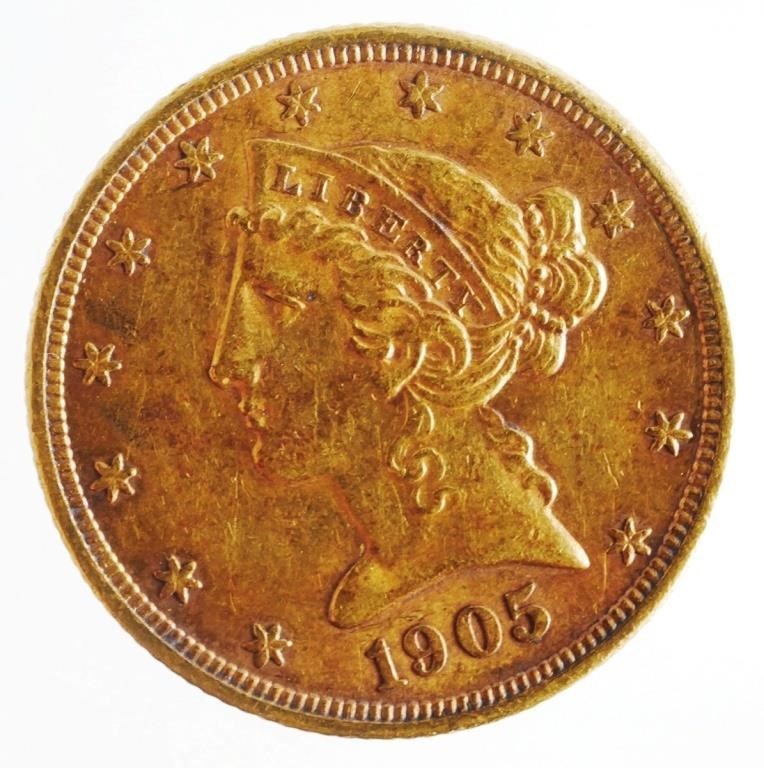 Appraisal: S Coronet Head Gold Five Dollar Half Eagle shipping info