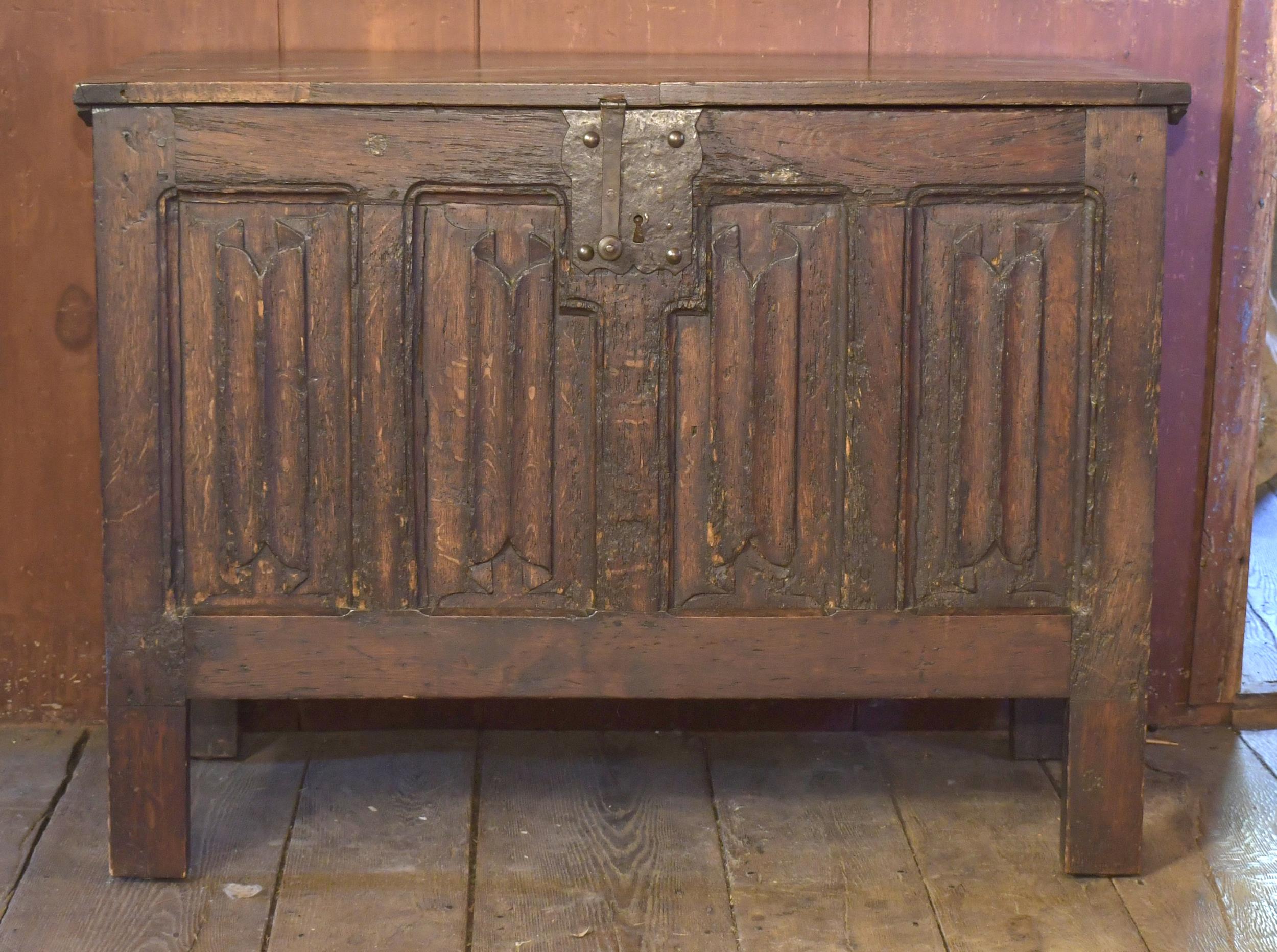 Appraisal: TH C ENGLISH OAK CHEST A two board moulded edge