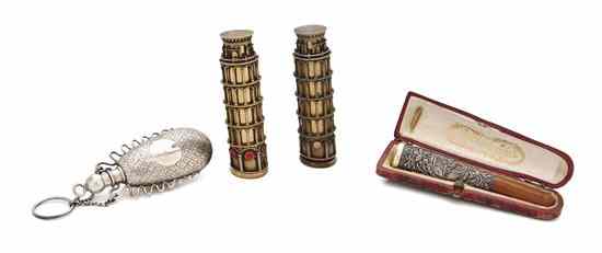 Appraisal: Two Gold-Plated Sterling Lipstick Cases each in the form of