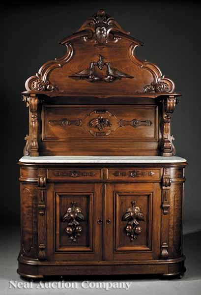 Appraisal: An American Renaissance Carved Walnut Sideboard mid- th c the