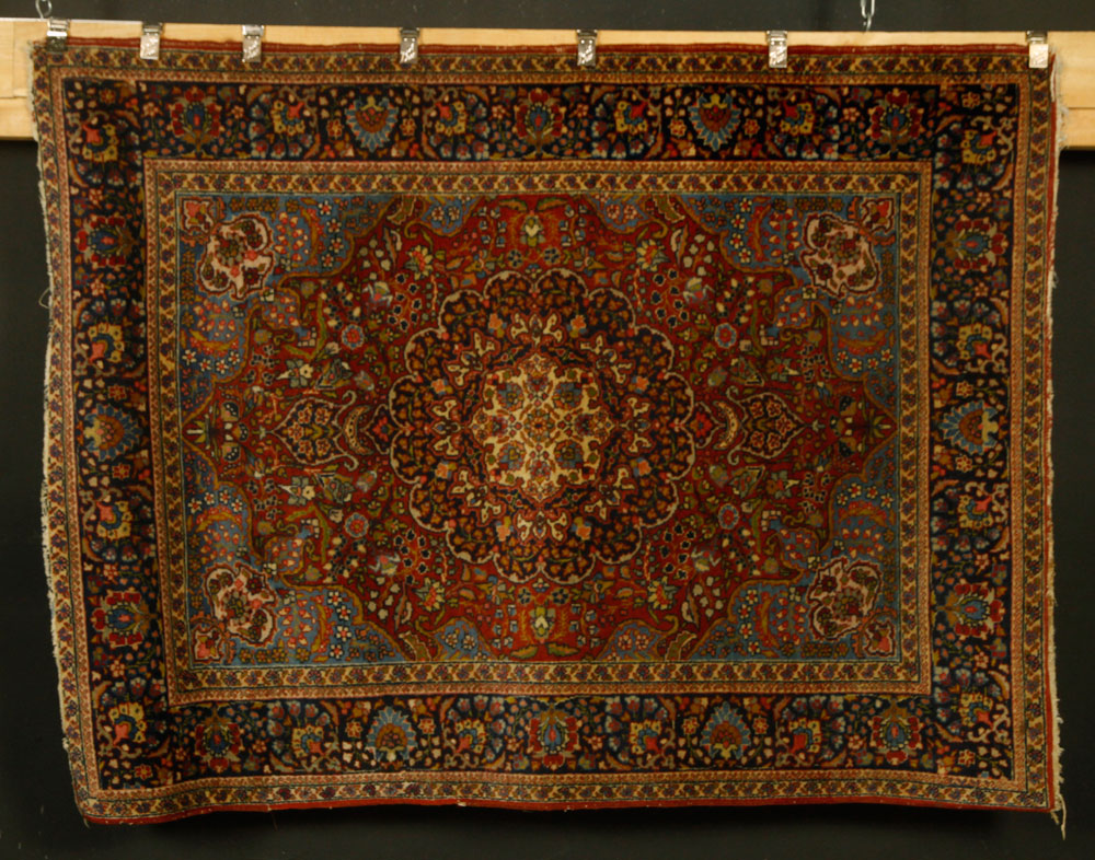 Appraisal: - Antique Persian Mashad Carpet Antique Persian Mashad carpet '